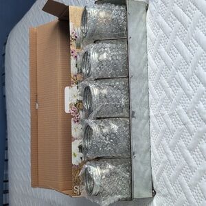 Home Essentials Silver Mason Jar Flower Holder